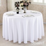 Nappe ronde / rectangulaire épaisse en polyester pour mariage  restaurant  fête - Disponibles en plusieurs couleurs et tailles  Coton mélangé  blanc  Diameter; 102" 260cm - B0786C1SB8